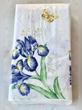 LENOX Floral Iris & Butterfly Paper Napkins 3 PLY NEW 32